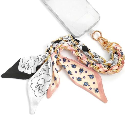 Agen Kgen Phone Charms مع Scarf Gold Metal Phone Lanyard Strap in Kuwait