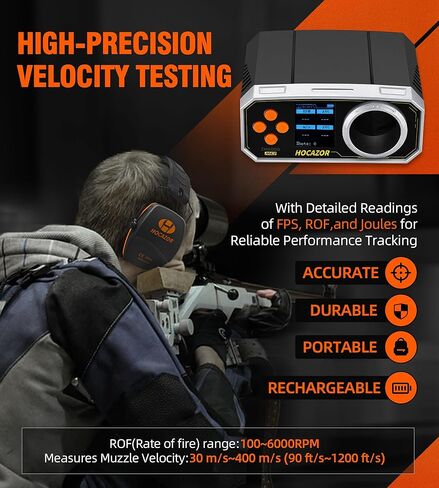 ترقية كرونوغراف Airsoft Shooting، جهاز اختبار سرعة البندقية لـ Airsoft، إطلاق النار الباليستي، اختبار سرعة رصاصة الألوان، بندقية الهواء MPS/FPS Joules، قياس سرعة دقيق وموثوق in Kuwait