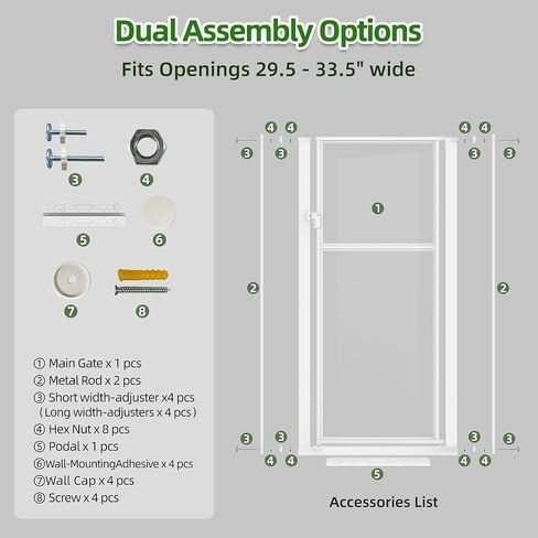 56" Extra Tall Baby Gate,Pressure Mount Clear Acrylic Cat Gate for Doorways,No Drilling Dog Gate Indoor,29.5-33.5" Wide Pet Safety Barrier for Hallway House-White S in Saudi Arabia
