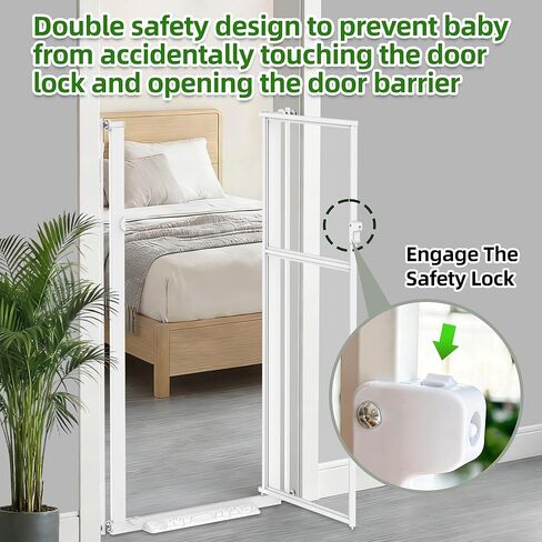 56" Extra Tall Baby Gate,Pressure Mount Clear Acrylic Cat Gate for Doorways,No Drilling Dog Gate Indoor,29.5-33.5" Wide Pet Safety Barrier for Hallway House-White S in Saudi Arabia