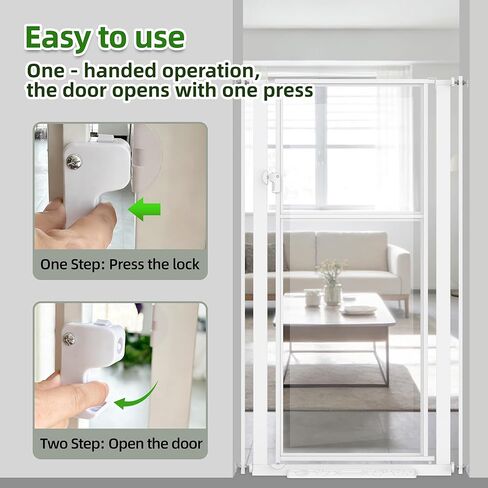 56" Extra Tall Baby Gate,Pressure Mount Clear Acrylic Cat Gate for Doorways,No Drilling Dog Gate Indoor,29.5-33.5" Wide Pet Safety Barrier for Hallway House-White S in Kuwait