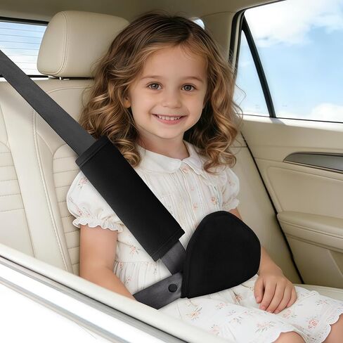 COOLBEBE Kids Seat Straps Cover Pad, Child Shoulder & Belly Comfort Cushion Set, Universal Seat Strap Cover for Booster, Strollers, High Chairs, Black in Kuwait