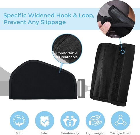 COOLBEBE Kids Seat Straps Cover Pad, Child Shoulder & Belly Comfort Cushion Set, Universal Seat Strap Cover for Booster, Strollers, High Chairs, Black in Kuwait