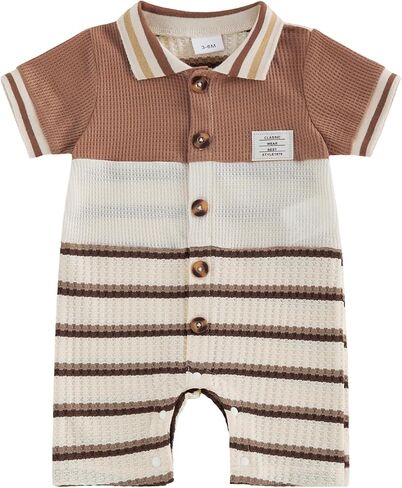 Thorn Tree Baby Boys Clothes Infant Knit Romper Long Sleeve Newborn Outfits Button Closure Onesie Turn Down Collar Jumpsuit in Saudi Arabia