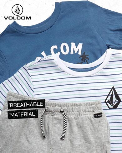 Volcom Baby Boys Shorts Set - 3 Piece Boys Graphic TShirts Tees & Toddler Shorts Set - Kids Clothing Set in Saudi Arabia