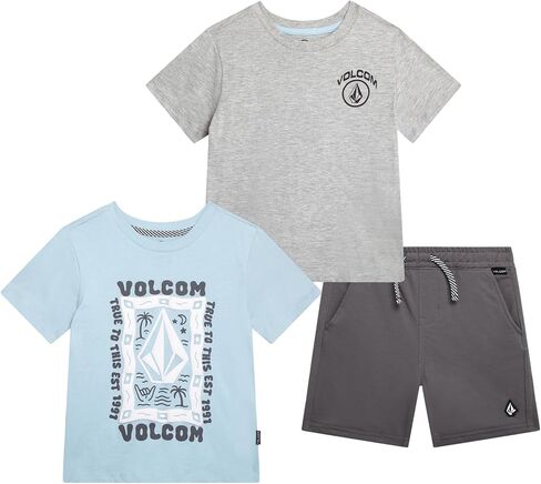 Volcom Baby Boys Shorts Set - 3 Piece Boys Graphic TShirts Tees & Toddler Shorts Set - Kids Clothing Set in Saudi Arabia