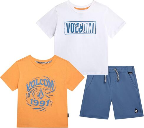 Volcom Baby Boys Shorts Set - 3 Piece Boys Graphic TShirts Tees & Toddler Shorts Set - Kids Clothing Set in Saudi Arabia