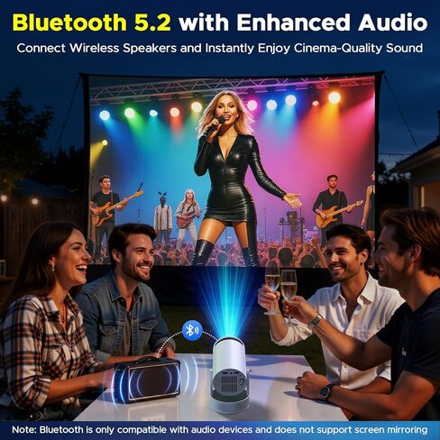 جهاز عرض مزود بتقنية WiFi وBluetooth، وبطارية مدمجة قابلة لإعادة الشحن للأماكن الخارجية، وجهاز عرض محمول، وجهاز عرض 4K لغرفة النوم، وجهاز عرض ذكي in Kuwait