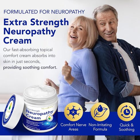 Neuropathy Nerve Relief Cream, Nerve Comfort Cream with Natural Ingredients, Neuropathy Soothing Cream for Feet Extra Strength - Non-Greasy Moisturizing Cream for Feet, Legs, Hand, 4.23 oz in Kuwait