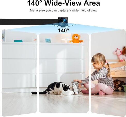كاميرا صغيرة 1080 بكسل تدعم وحدة DIY 2.4G/5G WiFi، وحدة كاميرا مربية صغيرة مع كشف الحركة، زاوية رؤية واسعة 120 درجة، التحكم في التطبيق، تخزين سحابي وSD in Kuwait