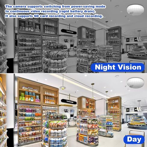 WiFi Fake Smoke Detector Camera PTZ Left/Right Rotation 350 Degrees 2K Security Cam Motion Detection Hidden HD Night Vision Spy, Indoor Camera for Home/Office, 2.4G/5G WiFi in Kuwait