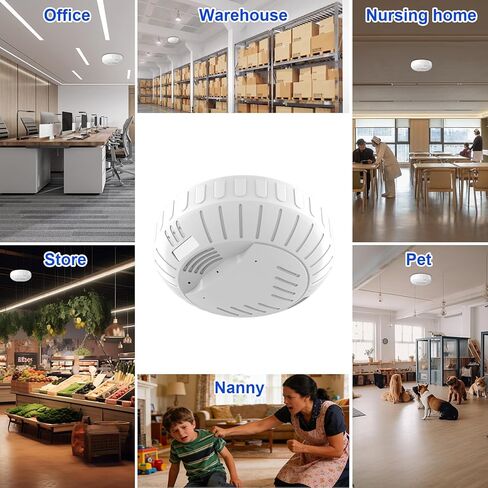WiFi Fake Smoke Detector Camera PTZ Left/Right Rotation 350 Degrees 2K Security Cam Motion Detection Hidden HD Night Vision Spy, Indoor Camera for Home/Office, 2.4G/5G WiFi in Kuwait