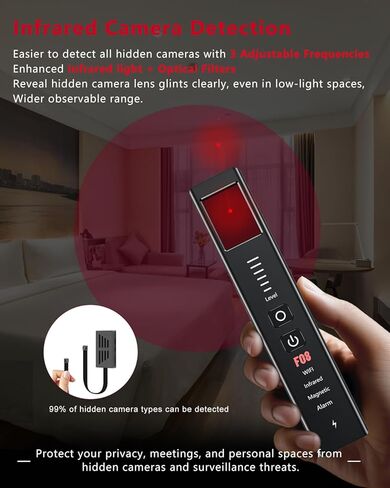 Hidden Camera Detectors, Anti-Spy Camera Finder & GPS Tracker Detector with Anti-Theft & SOS Alarm, Privacy Pen Bug Detector, Portable for Travel, Hotel, Office, Car in Saudi Arabia