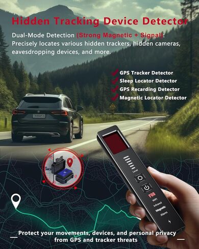 Hidden Camera Detectors, Anti-Spy Camera Finder & GPS Tracker Detector with Anti-Theft & SOS Alarm, Privacy Pen Bug Detector, Portable for Travel, Hotel, Office, Car in Saudi Arabia