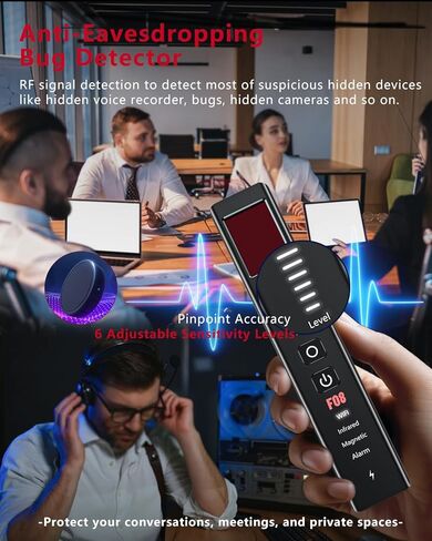 Hidden Camera Detectors, Anti-Spy Camera Finder & GPS Tracker Detector with Anti-Theft & SOS Alarm, Privacy Pen Bug Detector, Portable for Travel, Hotel, Office, Car in Saudi Arabia