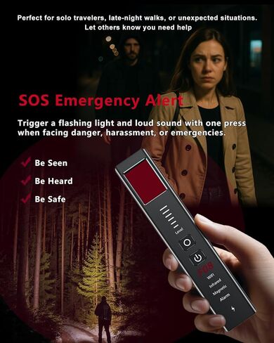 Hidden Camera Detectors, Anti-Spy Camera Finder & GPS Tracker Detector with Anti-Theft & SOS Alarm, Privacy Pen Bug Detector, Portable for Travel, Hotel, Office, Car in Saudi Arabia