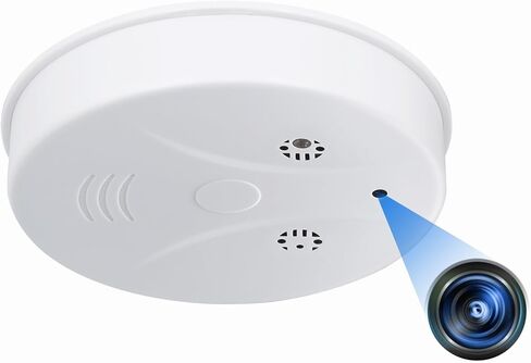 Smart Wireless WiFi Camera Smoke Detector Hidden Camera 1080P Video Indoor Security Camera for Pets, Home Wall Mount Night Vision, Live Viewing, Motion Detection, Android iOS Free App, Loop Filming in Kuwait