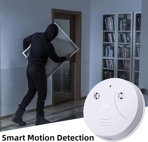 Smart Wireless WiFi Camera Smoke Detector Hidden Camera 1080P Video Indoor Security Camera for Pets, Home Wall Mount Night Vision, Live Viewing, Motion Detection, Android iOS Free App, Loop Filming in Kuwait