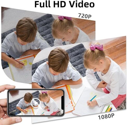 Smart Wireless WiFi Camera Smoke Detector Hidden Camera 1080P Video Indoor Security Camera for Pets, Home Wall Mount Night Vision, Live Viewing, Motion Detection, Android iOS Free App, Loop Filming in Kuwait
