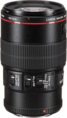 Canon EF 100mm f/2.8L Macro is USM Lens Bundle | L-Series Macro Prime with 1:1 Magnification, Hybrid Image Stabilization & Fast USM AF | Great for Portrait Photos (3554B002) + Filter Kit + More in Kuwait