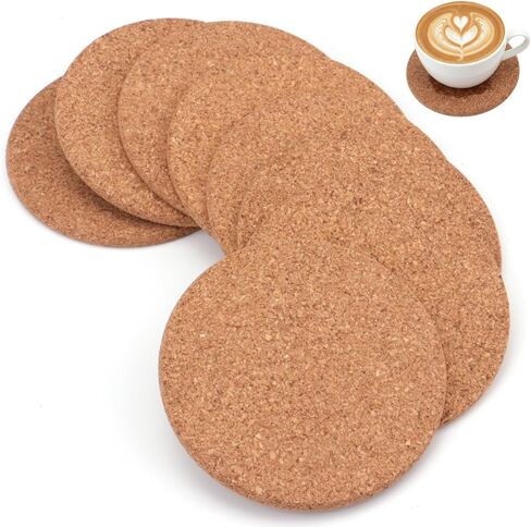 Tebery 20 Pack Round 3.9" Absorbent Cork Coasters for Drinks in Office, Home, or Cottage -1/5" Thick in Kuwait