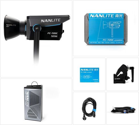 Nanlite FC-720B 750W Bi-Color LED Spotlight, 2700K-6500K High Output COB Video Light, CRI 96 TLCI 98, Bowens Mount,App Control, DMX/RDM, for Film Studio Photography Lighting in Kuwait