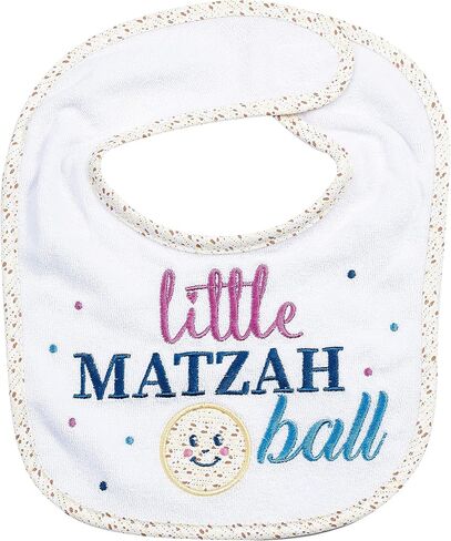 Rite Lite Little Matzah Ball Embroidered Baby Bib Cute Jewish Baby Bib for Newborns Infants Toddlers Judaica Baby Gift Kosher Food Theme Baby Shower in Kuwait