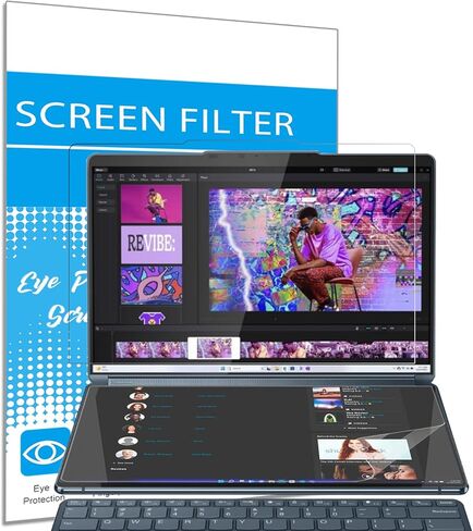 واقي شاشة من الزجاج المقوى مقاس 14 بوصة من i-Tensodo لجهاز Lenovo Yoga Book 9i (14IAH10) بشاشة لمس للكمبيوتر المحمول 2025، 2.5D، شفاف عالي الدقة، 9H، مضاد للخدش in Saudi Arabia