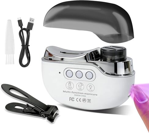 3-in-1 Electric Nail Clipper & Grinder Kit with Collector & LED Light,Baby Nail File,3-Speed Rechargeable Trimmer, Polisher & Storage for Babies, Kids,Seniors and Adults in Kuwait