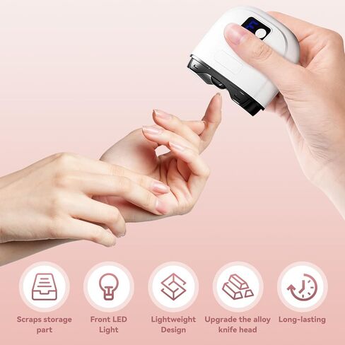 Electric Nail Clippers for Seniors & Adults, 2026 Upgrade 3-Speed Automatic Toenail Trimmer with LED Light and Nail Dust Collector, Portable Rechargeable Nail Cutter for Thick Nails, Babies, and Kids in Kuwait