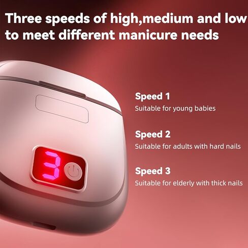 Electric Nail Clippers for Seniors & Adults, 2026 Upgrade 3-Speed Automatic Toenail Trimmer with LED Light and Nail Dust Collector, Portable Rechargeable Nail Cutter for Thick Nails, Babies, and Kids in Kuwait