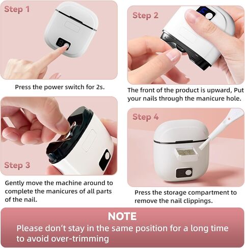 Electric Nail Clippers for Seniors & Adults, 2026 Upgrade 3-Speed Automatic Toenail Trimmer with LED Light and Nail Dust Collector, Portable Rechargeable Nail Cutter for Thick Nails, Babies, and Kids in Kuwait