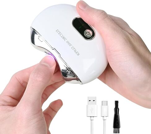 Electric Nail Clipper & Nail File Automatic Trimmer with 3-Speed Adjustment LED Light, Built-in Storage, USB Rechargeable, Gently Trims Thick Nails Safe for Child Seniors - Baby Electric Nail File in Kuwait
