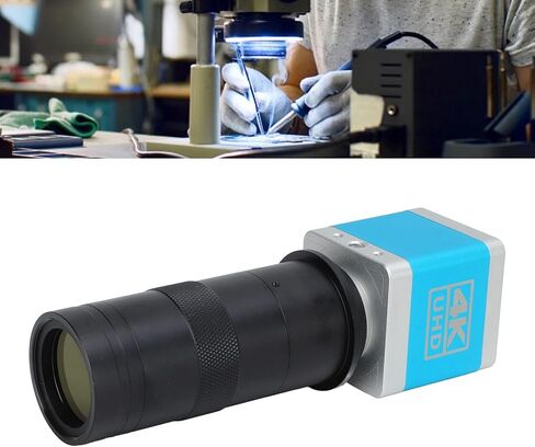 كاميرا مجهرية بدقة 4K UHD HDMI، ومستشعر CMOS بدقة 41 ميجابكسل، ومواد ممتازة، وعدسة تثبيت 150X C، وتطبيق واسع للإلكترونيات الدقيقة، والمجوهرات (قابس الولايات المتحدة) in Kuwait