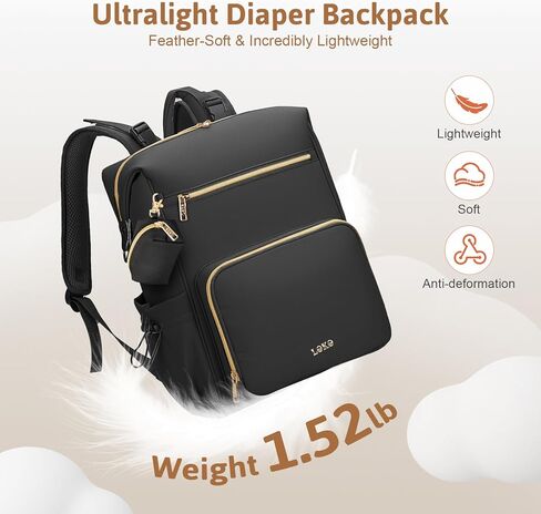 Lekesky Pañaleras para bebe, Diaper Bag Backpack for Baby, Large Capacity Diaper Bag with 16 Pockets, 1.52lb Lightweight Waterproof Diaper Backpack with Changing Pad, Stroller Bag for Mom Dad Travel in Saudi Arabia