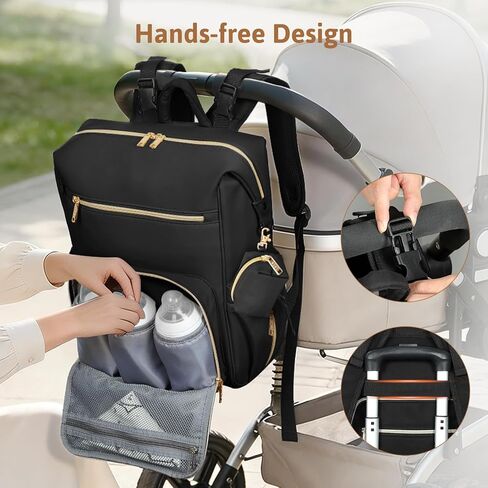 Lekesky Pañaleras para bebe, Diaper Bag Backpack for Baby, Large Capacity Diaper Bag with 16 Pockets, 1.52lb Lightweight Waterproof Diaper Backpack with Changing Pad, Stroller Bag for Mom Dad Travel in Saudi Arabia