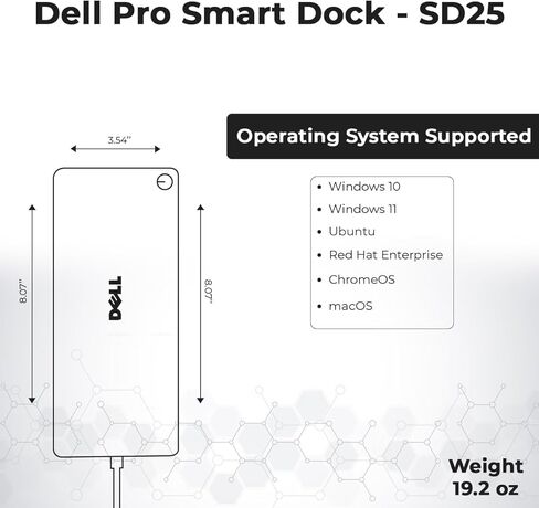 Dell WD19TBS محطة الإرساء Thunderbolt مع محول طاقة AC 180W (توصيل الطاقة 130W) + كابل HDMI + كابل DisplayPort + USB C إلى C Cable Cable + Microfiber Cloth in Kuwait