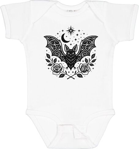 inktastic Gothic Bat with Moon and Roses Baby Bodysuit in Saudi Arabia