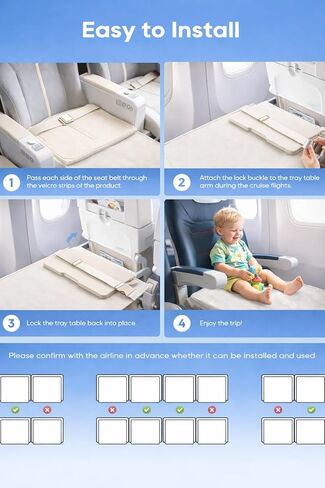 Toddler Airplane Seat Extender – Portable Travel Footrest & Leg Support for Kids – Foldable Cushion Design with Carry Bag – Lightweight Travel Accessory (Off-White) in Saudi Arabia