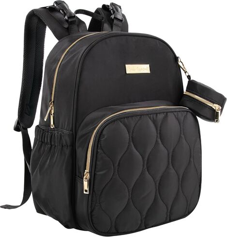 Baby Essentials 3 in 1 Diaper Bag Backpack, Changing Pad & Pacifier Pouch for Newborns, Infants, Toddlers - Quilted, Smooth, Sheek, Padded in Design, Beige in Kuwait