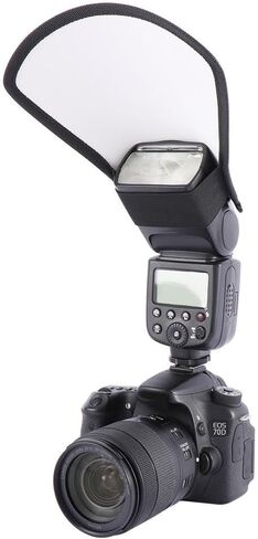 2-in-1 Silver/White Camera Flash Diffuser Double-Sided Flash Softbox Photo Light Reflector for Cameras Difusor Flash in Kuwait
