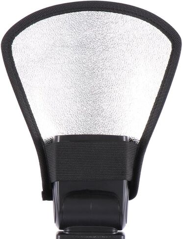 2-in-1 Silver/White Camera Flash Diffuser Double-Sided Flash Softbox Photo Light Reflector for Cameras Difusor Flash in Kuwait