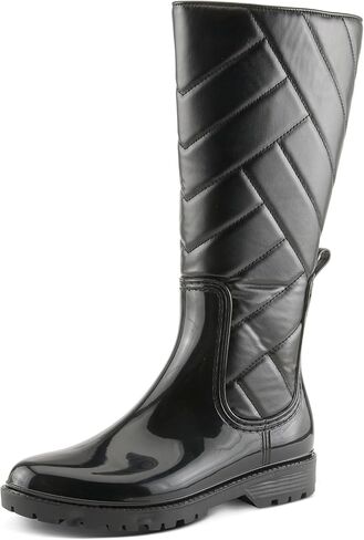 Spring Step Women’s Bergan Waterproof Quilted Rain Boot – Faux Fur Lined Tall Zipper Rain Boot with Non-Slip Lug Sole in Saudi Arabia