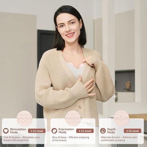 Wearable Electric Breast Pump, Hands-Free Portable Electric Pump with 3 Modes & 12 Intensive Levels, Whisper-Quiet & Lightweight for Travel, Custom Fit with 15/18/21/24mm Flanges(2 Pack) in Saudi Arabia