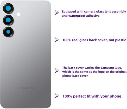 استبدال الزجاج الخلفي لهاتف Galaxy S25 متوافق مع هاتف Samsung Galaxy S25 مقاس 6.2 بوصة، غطاء خلفي مقاوم للماء مع عدسة زجاجية للكاميرا وأجزاء شريط مع مجموعة أدوات إصلاح (أزرق ثلجي) in Kuwait