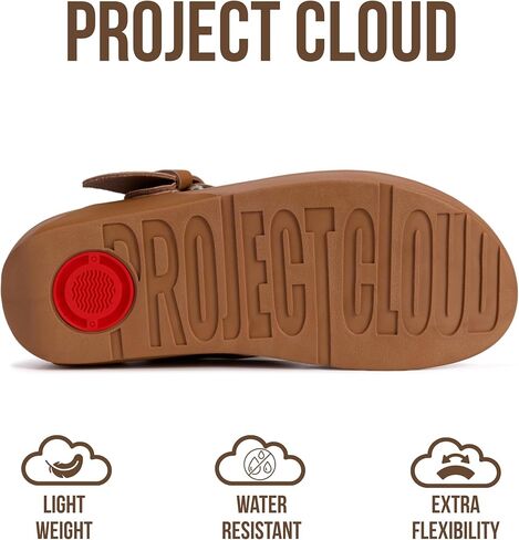 صنادل جلدية أصلية من Project Cloud للنساء - صنادل ثونغ بإبزيم قابل للتعديل - نعال داخلية قطيفة وناعمة - نعل خارجي غير قابل للانزلاق ملابس الصيف 2026 (ARLEE BUCKLE-TANLEATHER، 8.5M) in Kuwait