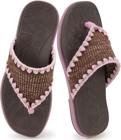 ONCAI Women's Flip Flops Classic Square Dressy Summer Beach Slide Ladies Sandal for Woman Walking Comfort Soft Cushion Mujere Sandalias Outdoor Rubber Sole Size US 6-11 in Kuwait