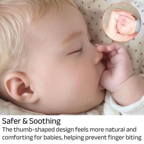 Garkoko Breast & Thumb Inspired Baby Pacifier Set with Case, 2-Pack Soothing Infant Pacifiers, Non-Contact Shield, BPA-Free Food-Grade Silicone in Kuwait