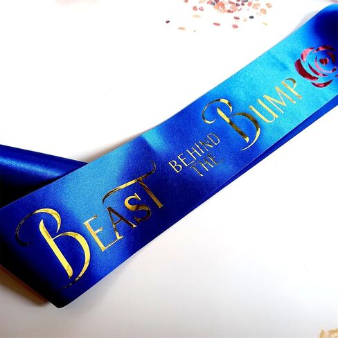 Daddy to Be Beast Behind the Bump Sash لحفلة استقبال المولود الجديد، ديكور يكشف عن الجنس للجمال والوحش، الأب الجديد، هدية بابا الطفل، صبي أو فتاة، ديكورات حفلات Dadchelor باللون الوردي أو الأزرق in Kuwait