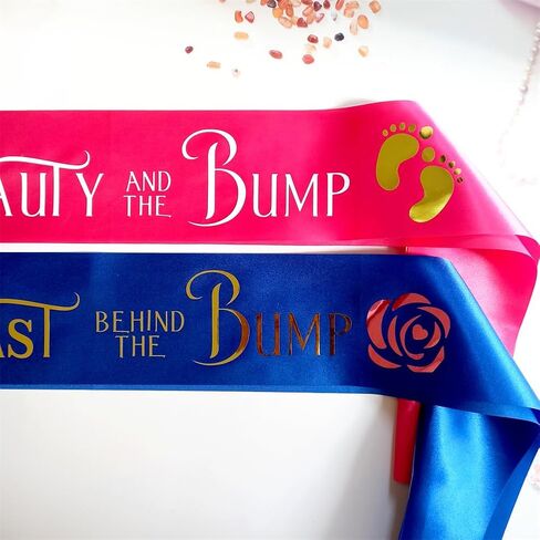 Daddy to Be Beast Behind the Bump Sash لحفلة استقبال المولود الجديد، ديكور يكشف عن الجنس للجمال والوحش، الأب الجديد، هدية بابا الطفل، صبي أو فتاة، ديكورات حفلات Dadchelor باللون الوردي أو الأزرق in Kuwait